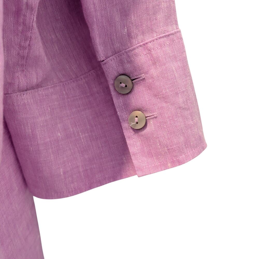 Chicos Sz 2 (US 12) Purple 100% Linen Popover Tunic V Neckline Lagenlook - Picture 4 of 6